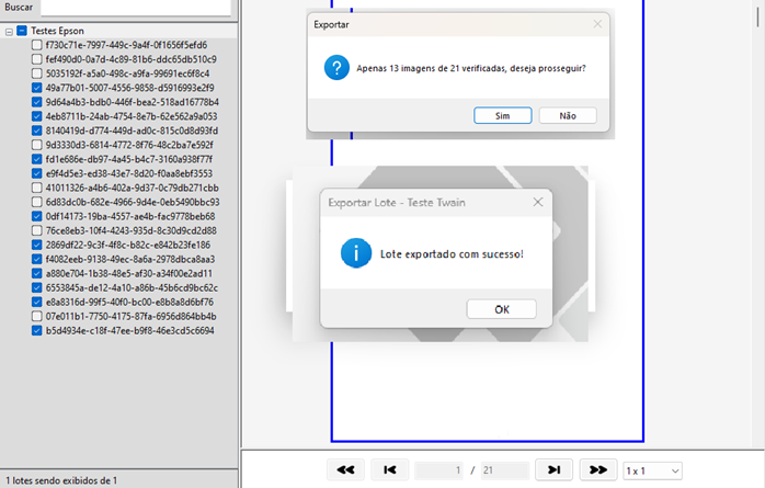 Exportação com Sucesso